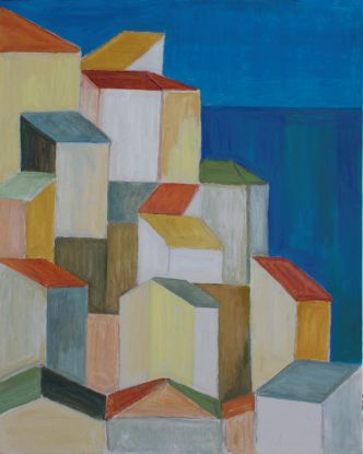 Anneliese Schöfbeck, Stadt am Meer, 2016, AcrylÖl100 x 80 cm auf Leinwand,, © Kunstmuseum Schwaan Anneliese Schöfbeck, Stadt am Meer, 2016, AcrylÖl100 x 80 cm auf Leinwand,, © Kunstmuseum Schwaan