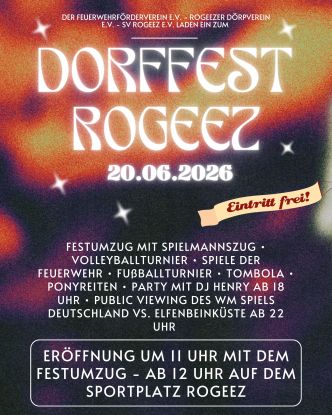 Flyer Dorffest Rogeez 2026, © Felix Ponto Flyer Dorffest Rogeez 2026, © Felix Ponto