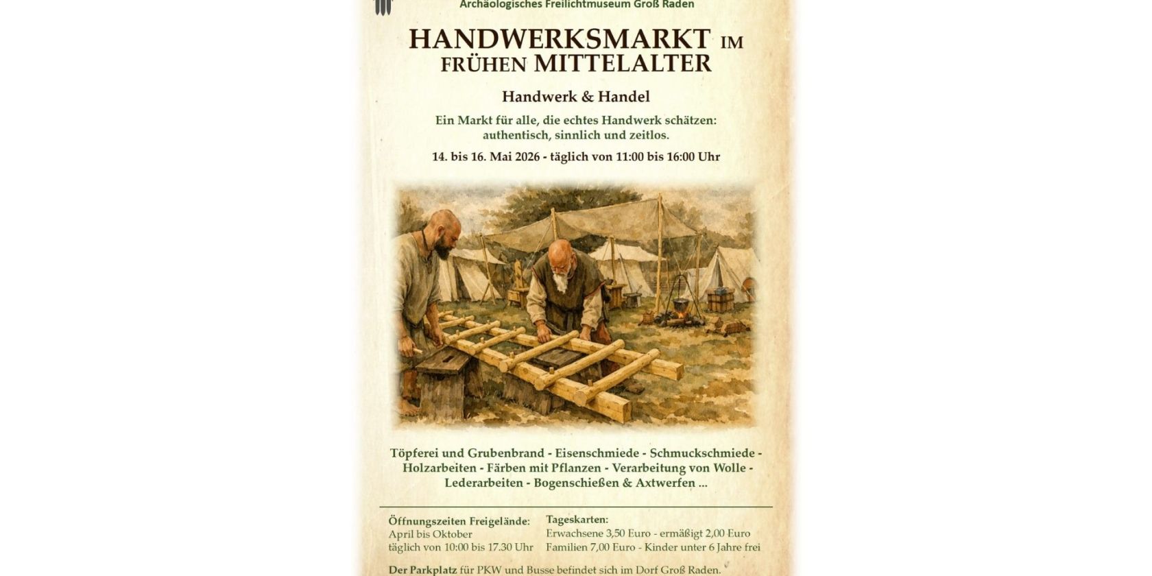 Groß Raden Handwerker, © Archäologisches Freilichtmuseum Groß Raden Groß Raden Handwerker, © Archäologisches Freilichtmuseum Groß Raden