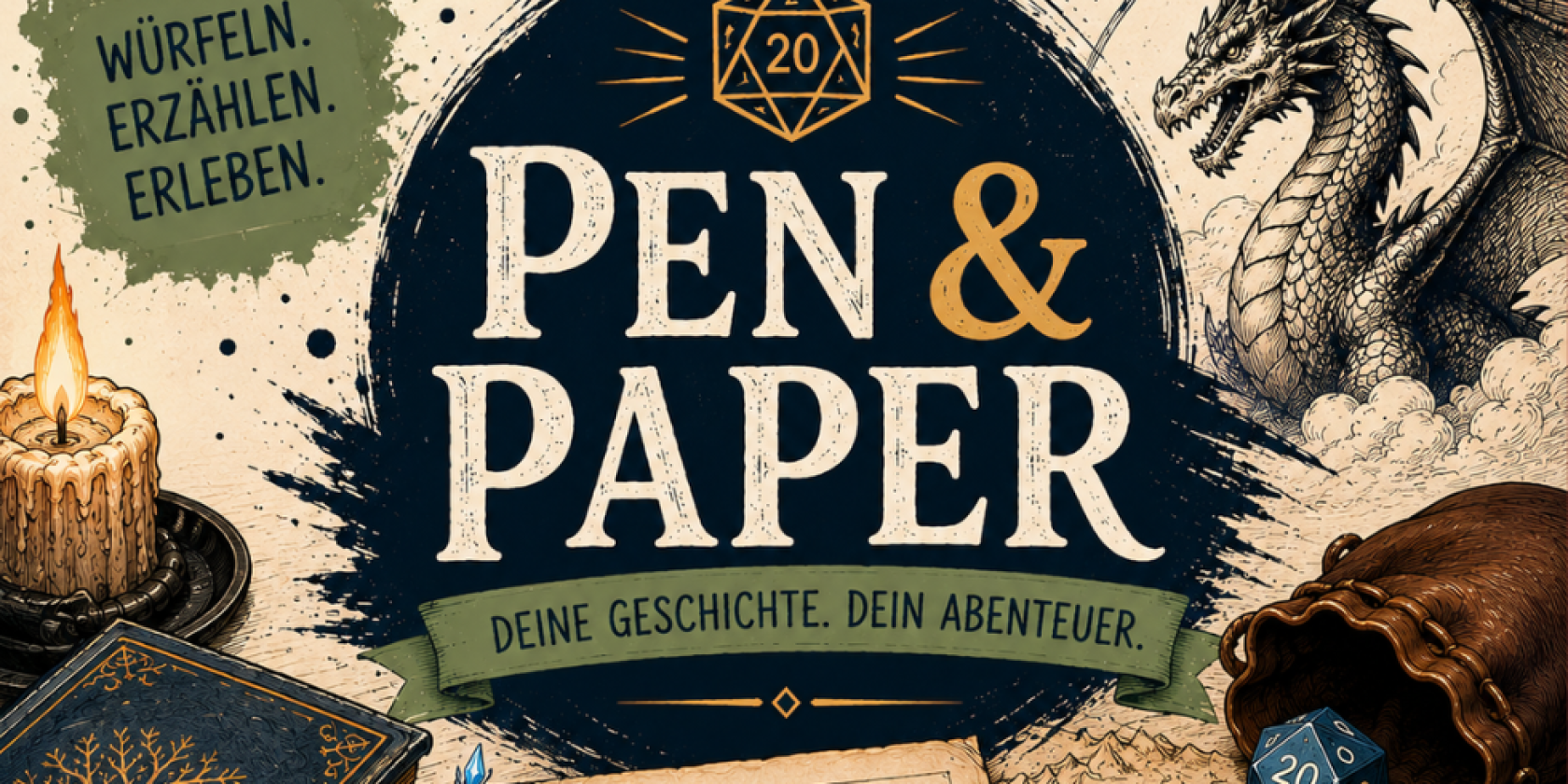 Pen & Paper lädt zum gemeinsamen Abenteuer ein, © Stadtbibliothek Stralsund Pen & Paper lädt zum gemeinsamen Abenteuer ein, © Stadtbibliothek Stralsund