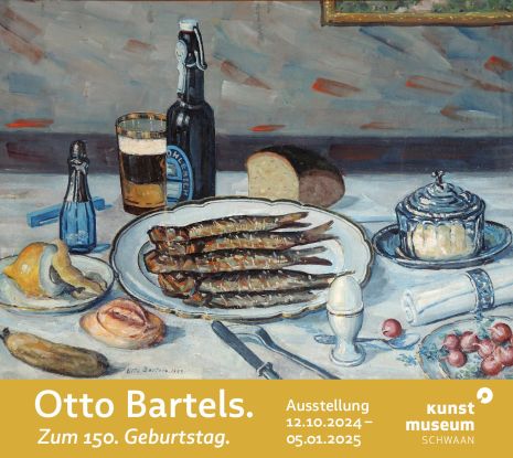 Titel Amtsreport, Bartels Otto, Stillleben mit Brathering und Bier, © Kunstmuseum Schwaan