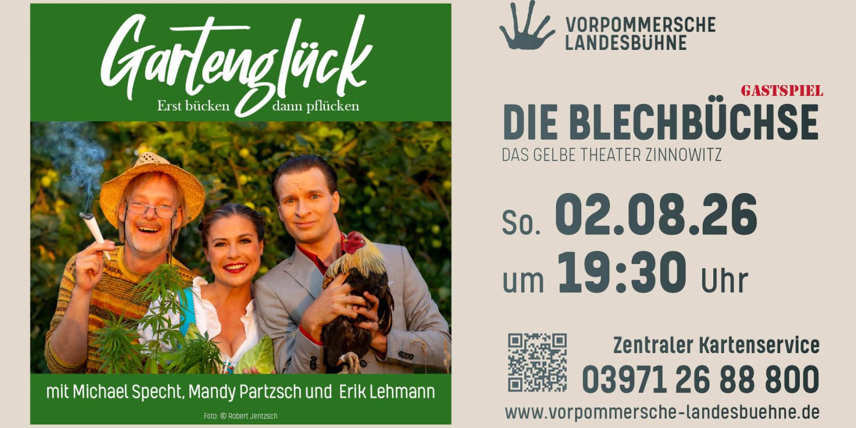 Gartengl&uuml;ck - Erst b&uuml;cken, dann pfl&uuml;cken, &copy; Vorpommersche Landesb&uuml;hne