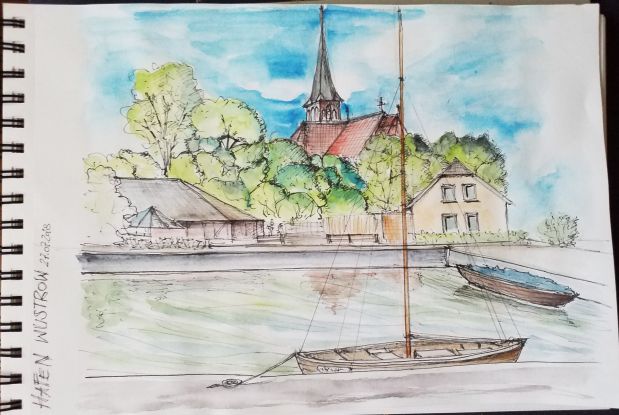 Sketch at the harbor, © Kerstin Müller