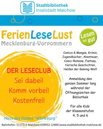 FerienLeseLust Mecklenburg-Vorpommern, © Stadtbibliothek Malchow
