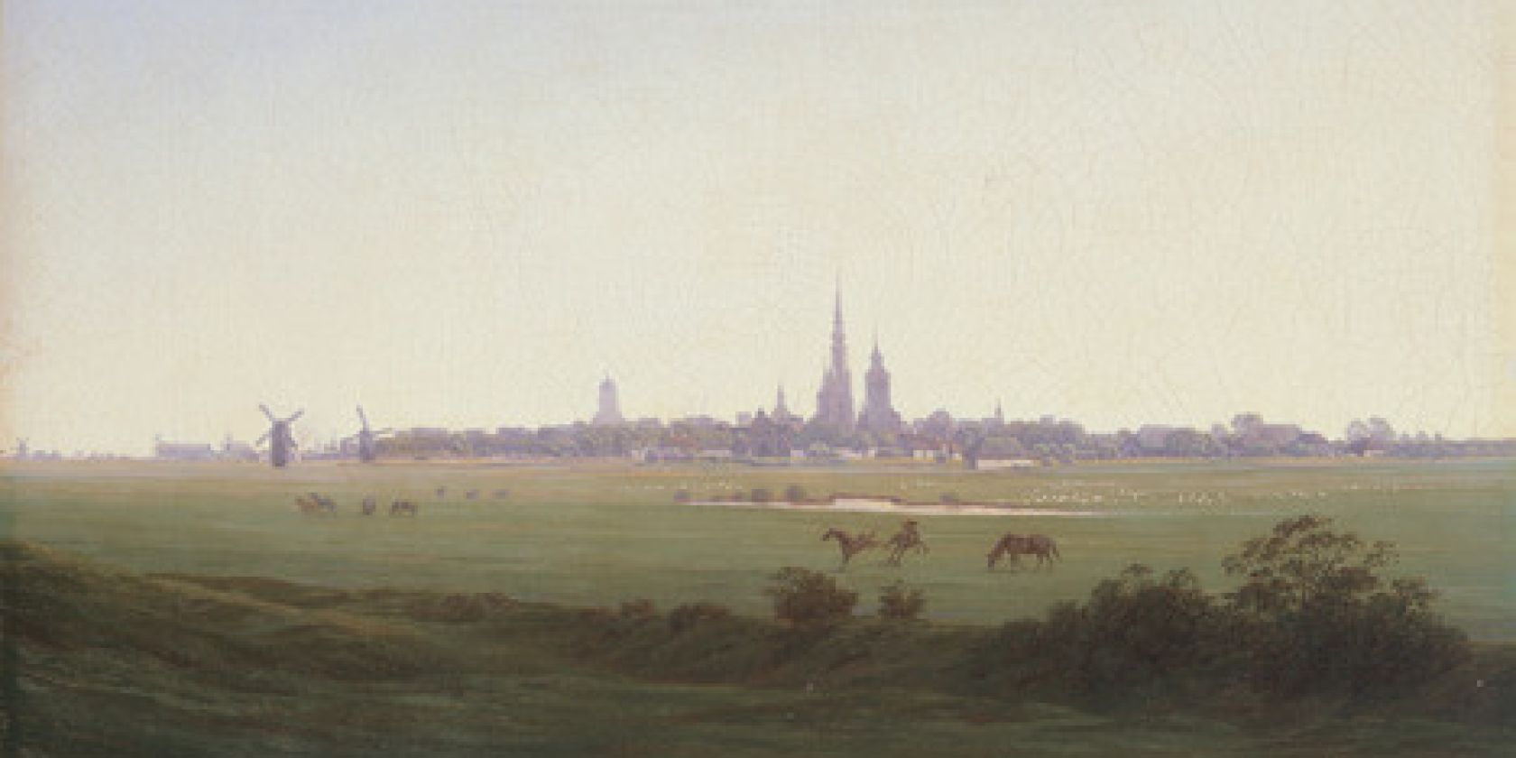 Ryckwiesen, Ruine Eldena und Rahsegel, © Caspar David Friedrich, Wiesen bei Greifswald, 1821/22 © Hamburger Kunsthalle/ bpk, Foto: Elke Walford