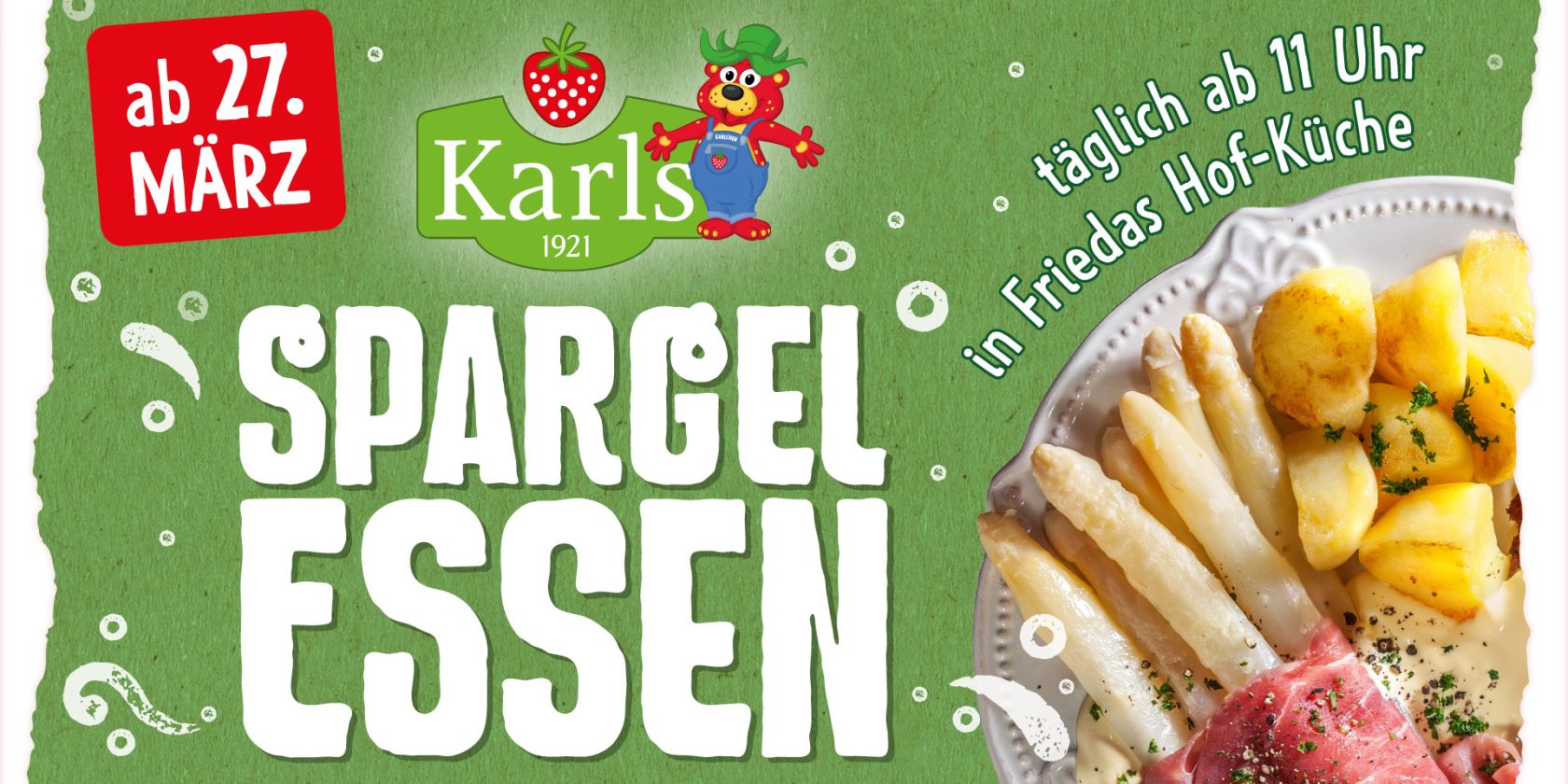 Spargelzeit bei Karls Erlebnis-Dorf, &copy; Karls Markt OHG