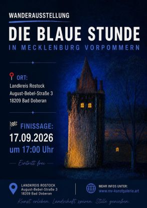 Die blaue Stunde in Mecklenburg Vorpommern, &copy; Eigenes Werk; MV-Kunst Galerie am Mammutbaum