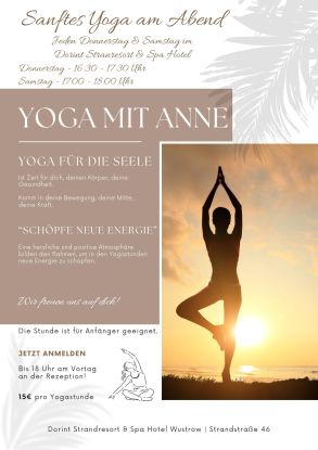 Yoga_mit_Anne_Aushang, © Dorint Strandresort & Spa Wustrow