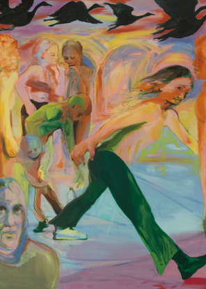 Hajin Jeong: Bahnhof, 2026 (Ausschnitt), &copy; Hajin Jeong: Bahnhof, 2026, &Ouml;l auf Leinwand, 155 x 190 cm, Ausschnitt