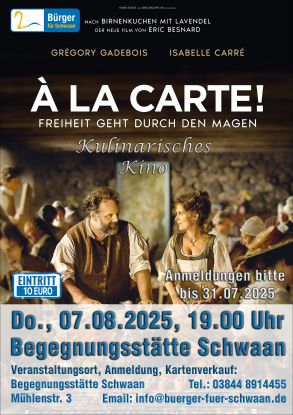 Plakat A La Carte 12 cm 300 dpi 07082025, © Bürger für Schwaan e.V.