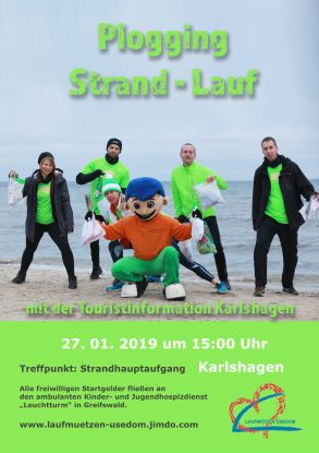 Plogging-Strandlauf mit den Usedomer Laufmützen, © Strandlauf Karlshagen