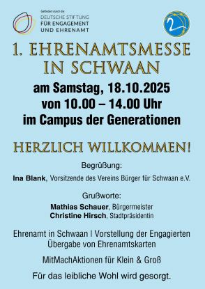 Volunteer fair poster 18102025 A4, © Bürger für Schwaan e.V.