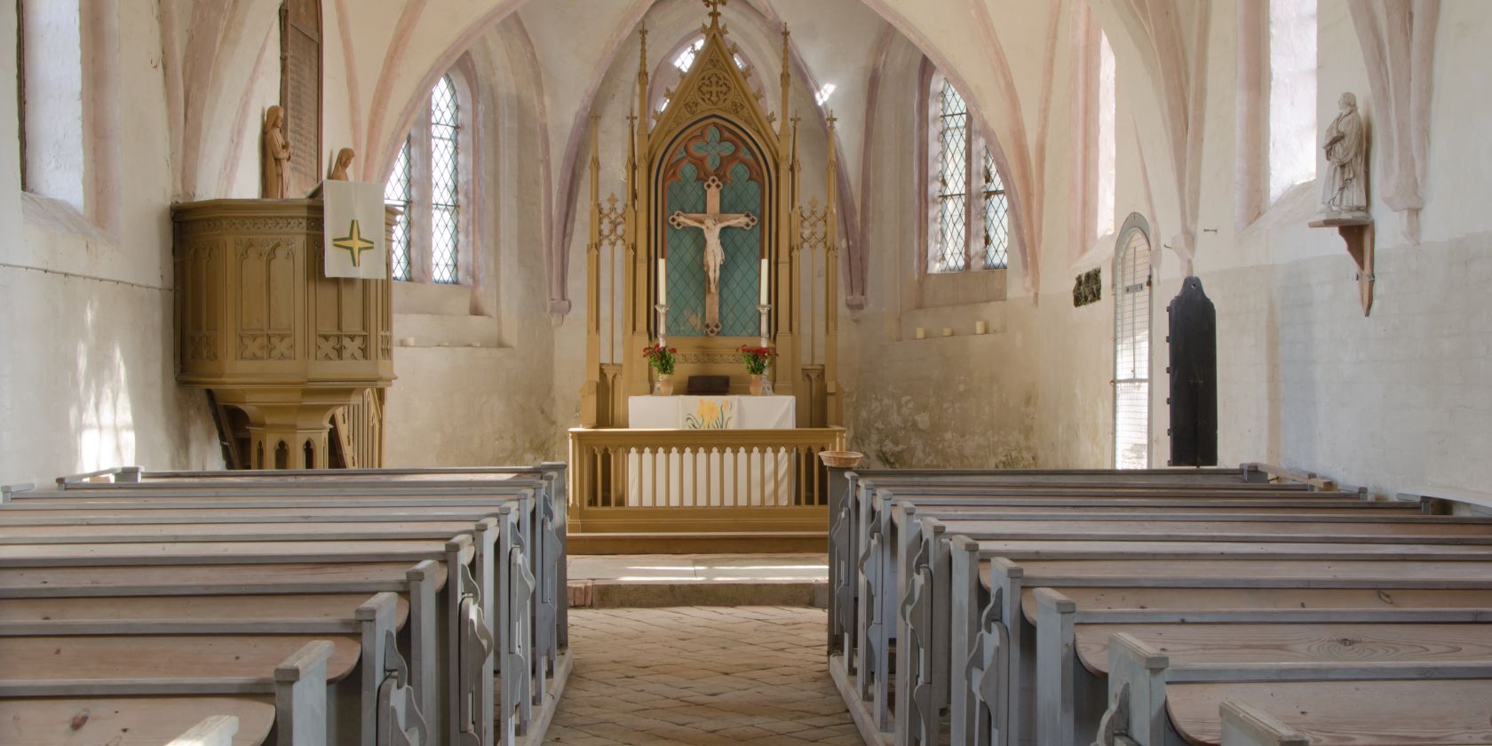 Dorfkirche Groß Grenz - Blick nach Osten, © Jens Holzapfel