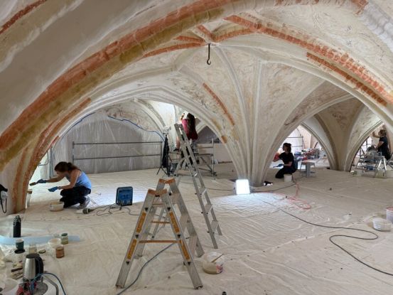 Restauratoren im Gro&szlig;en Saal, &copy; STRALSUND MUSEUM