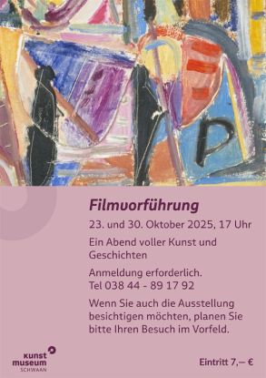 Plakat A4 - Einladung Filmvorführung, © Kunstmusem Schwaan