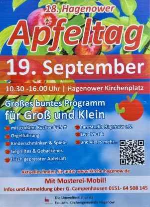 Plakat Apfeltag 2026, &copy; Stadtkirche Hagenow