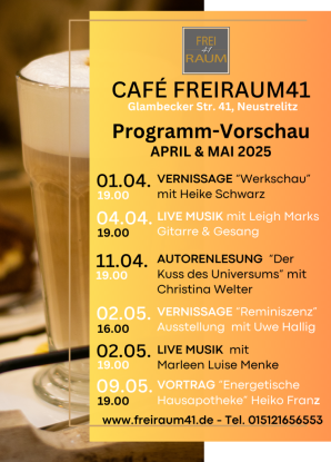 Programm Vorschau Café FREIRAUM April & Mail, © Anne Ammerstorfer
