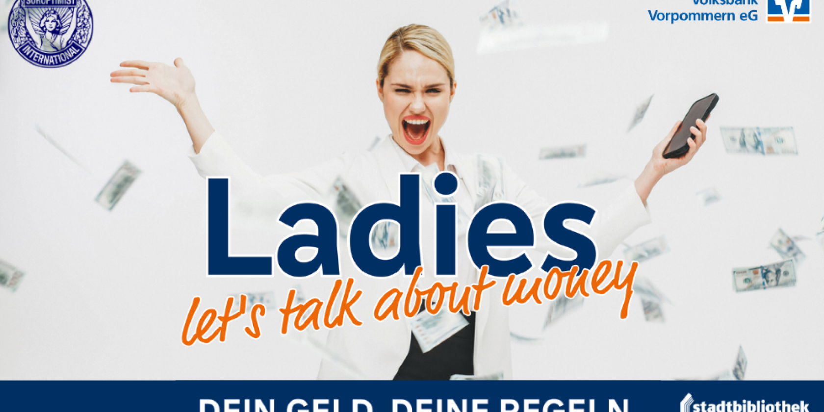 Banner Lets talk about money, &copy; Volksbank Vorpommern