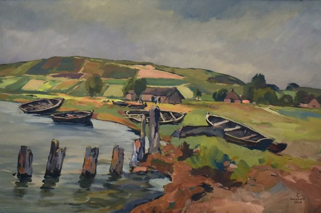 Eugen Kucher, Fischerhafen von Middelhagen, MB 5881 Kopie, verkleinert, © MB 5881; ©Stadtmuseum Bergen auf Rügen